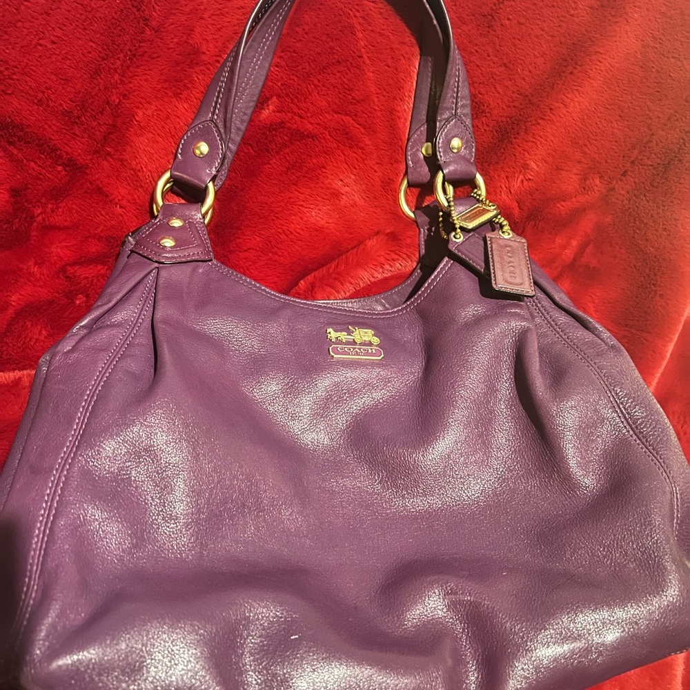 Coach Purple Madison Leather Women's Hobo Bag